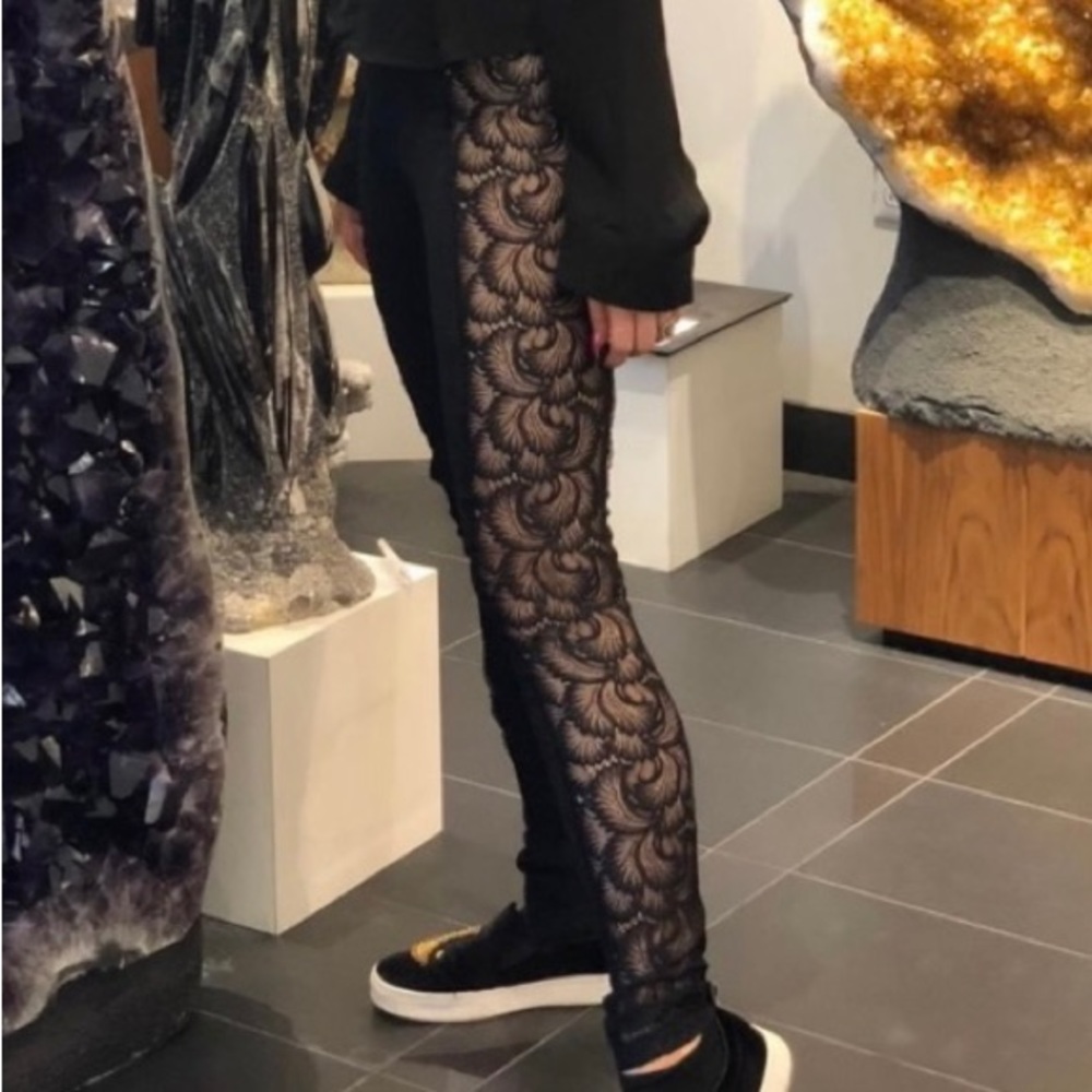 Black Lace RARE Lace Leggings - Picture 1 of 14